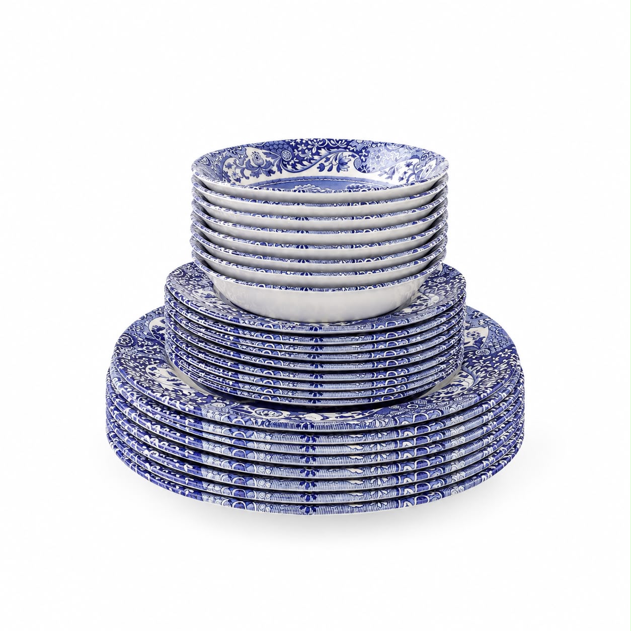 SPODE Mavi Yemek Seti Kupasız (12 kişilik)